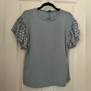 She + Sky, light blue top, Sz medium